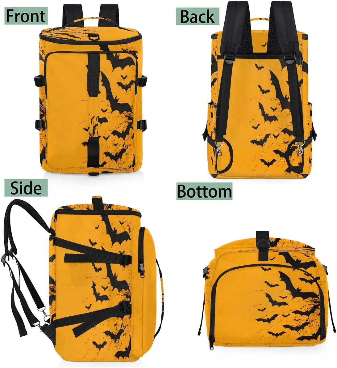 Large Carry on Backpack for Women Men Multi-function Gym Duffle Bag Halloween Bats Backpack Polyester Waterproof Duffel Bags