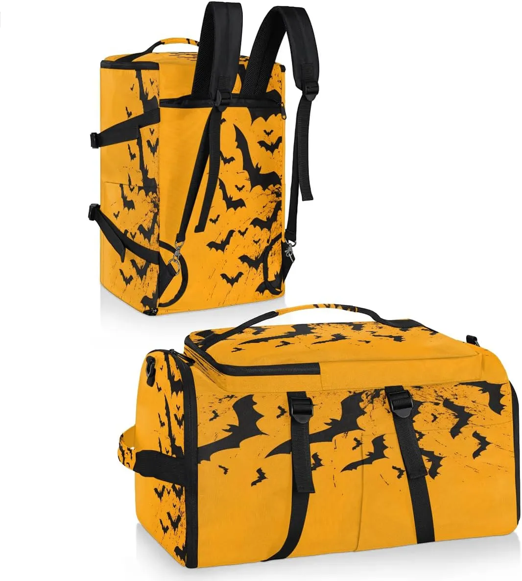 Large Carry on Backpack for Women Men Multi-function Gym Duffle Bag Halloween Bats Backpack Polyester Waterproof Duffel Bags