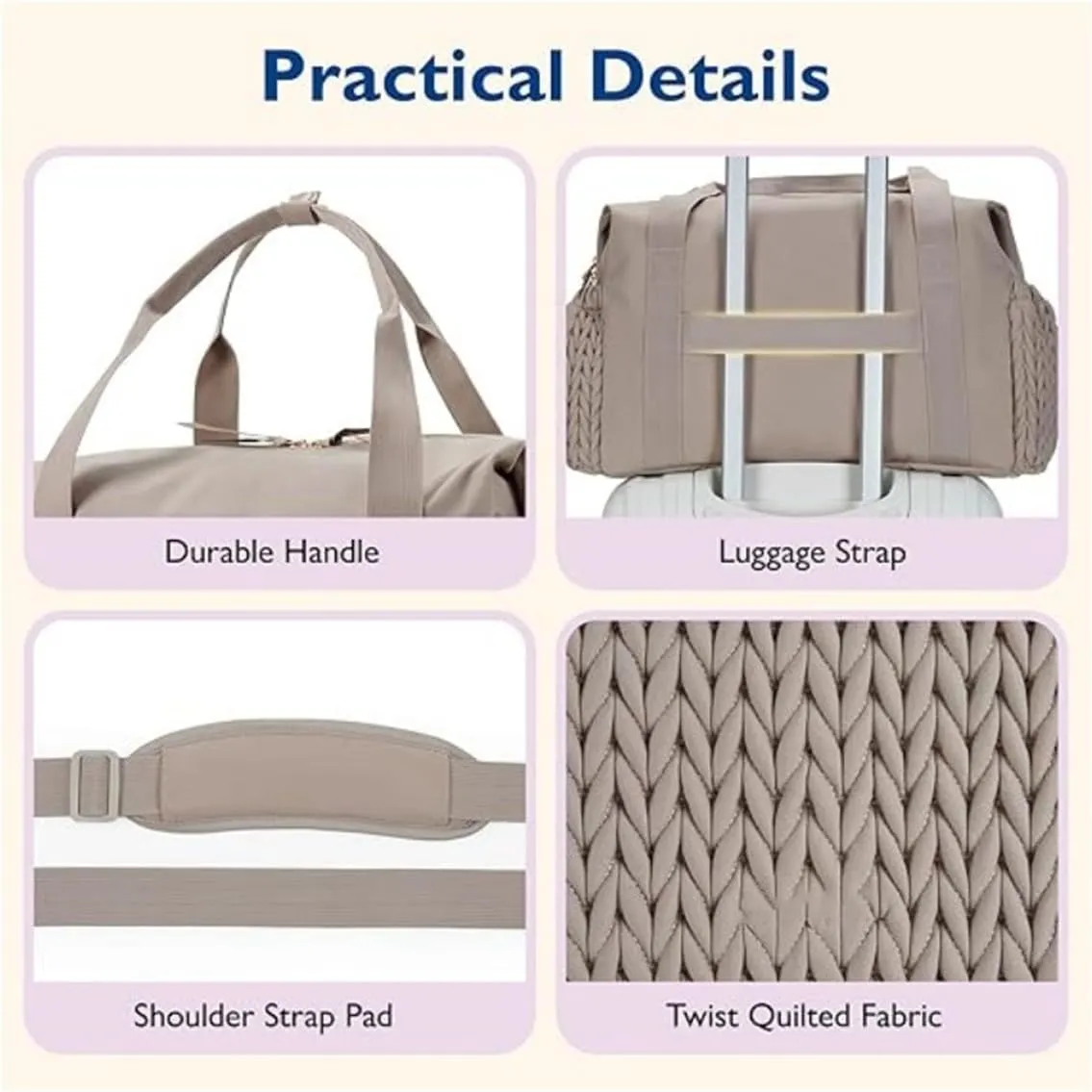 Large Crossbody Diaper Tote with Changing Pad, Mommy Storage Bag, Mommy Hospital Bags for Labor and Delivery (Pink)