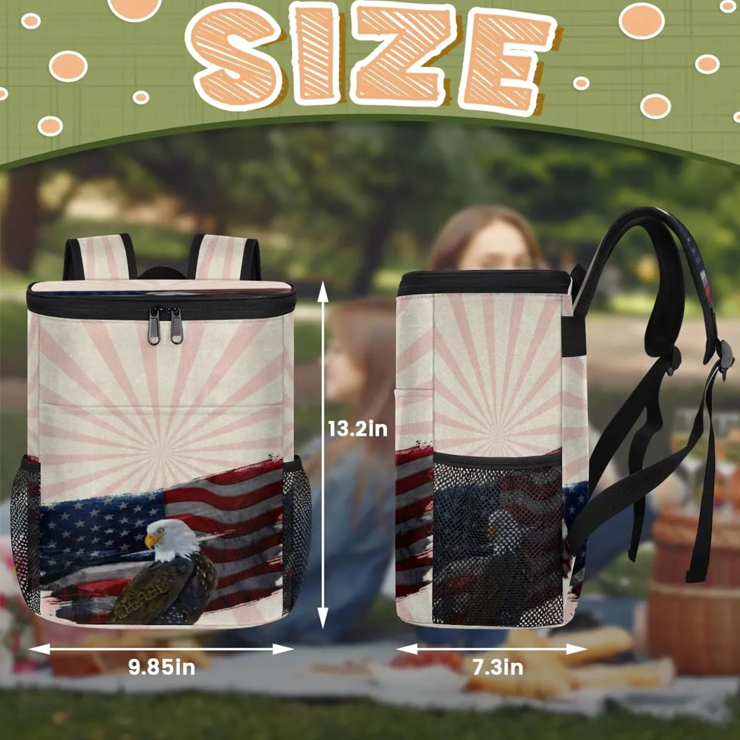 Large Insulated Cooler Backpack, Leak Proof Backpack 30 Cans, Cooler Bag for 12h Hot/Cold Retention