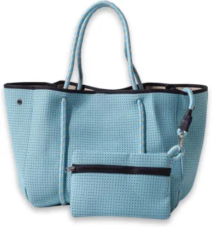 Large Neoprene Tote Bag for Women - Everyday Designer Handbag for Travel Work and Beach with Pockets and Zipper Pouch