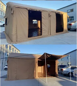 Large Outdoor Inflatable Camping Tent with Canopy, Air Pump, 8-12 Tents Easy Setup Waterproof House Luxury Cabin Tent for Fishing, Camping & Hiking