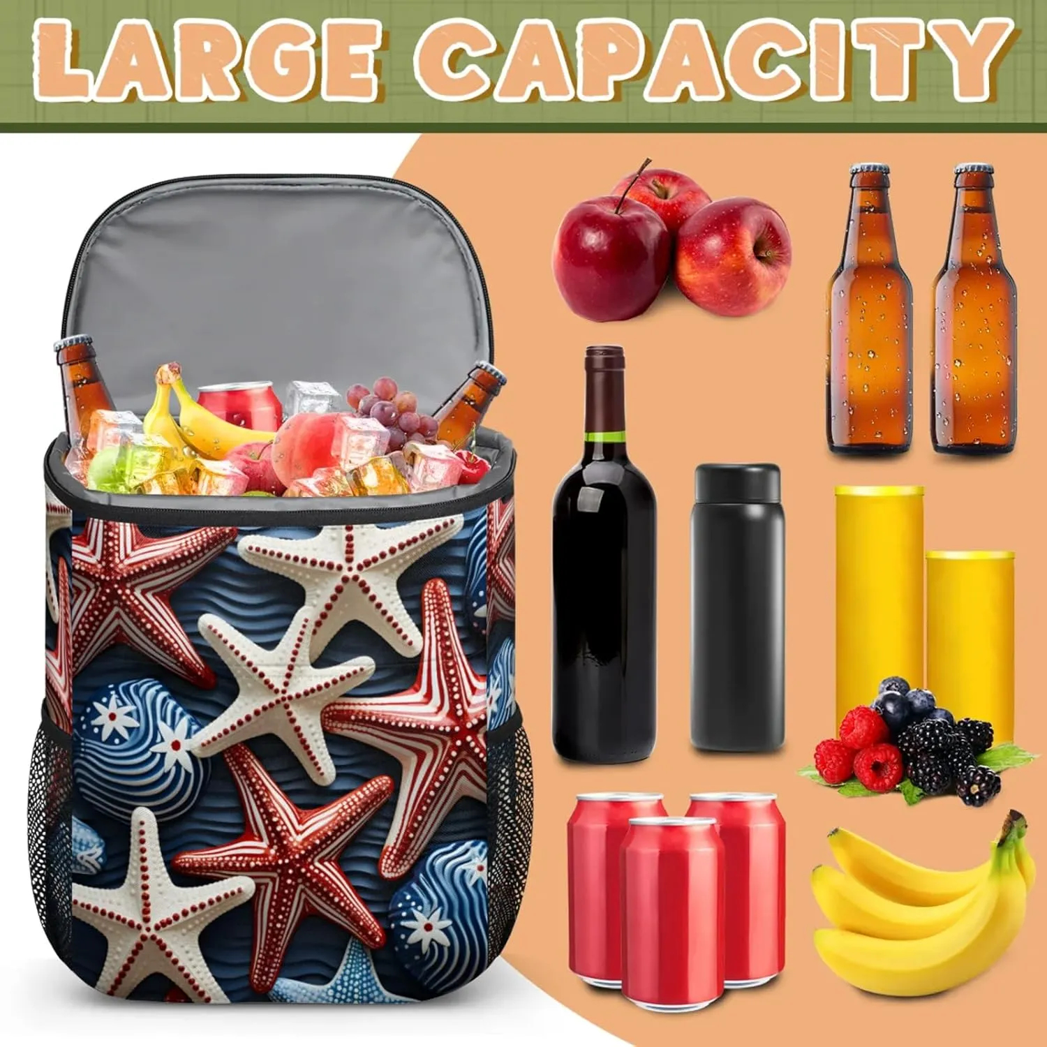 Large Waterproof Insulated Cooler Backpack, Leak Proof Cooler Backpack for Camping, Picnic Travel Outdoor