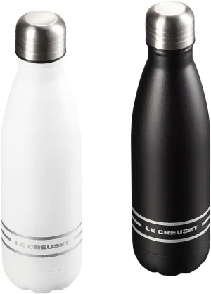 Le Creuset 17 oz. Hydration Bottle Stainless Steel 2 Pack - Licorice and Cotton Kit