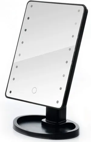 Led Makeup Mirror Princess with Light Makeup Mirror Smart Touch Sn with Portable Dressing Mirror Black Regular Section