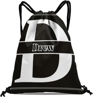 Letter D Drawstring Sackpack Gym Yoga Sport Backpack Bag Waterproof Storage Bags for Women Men