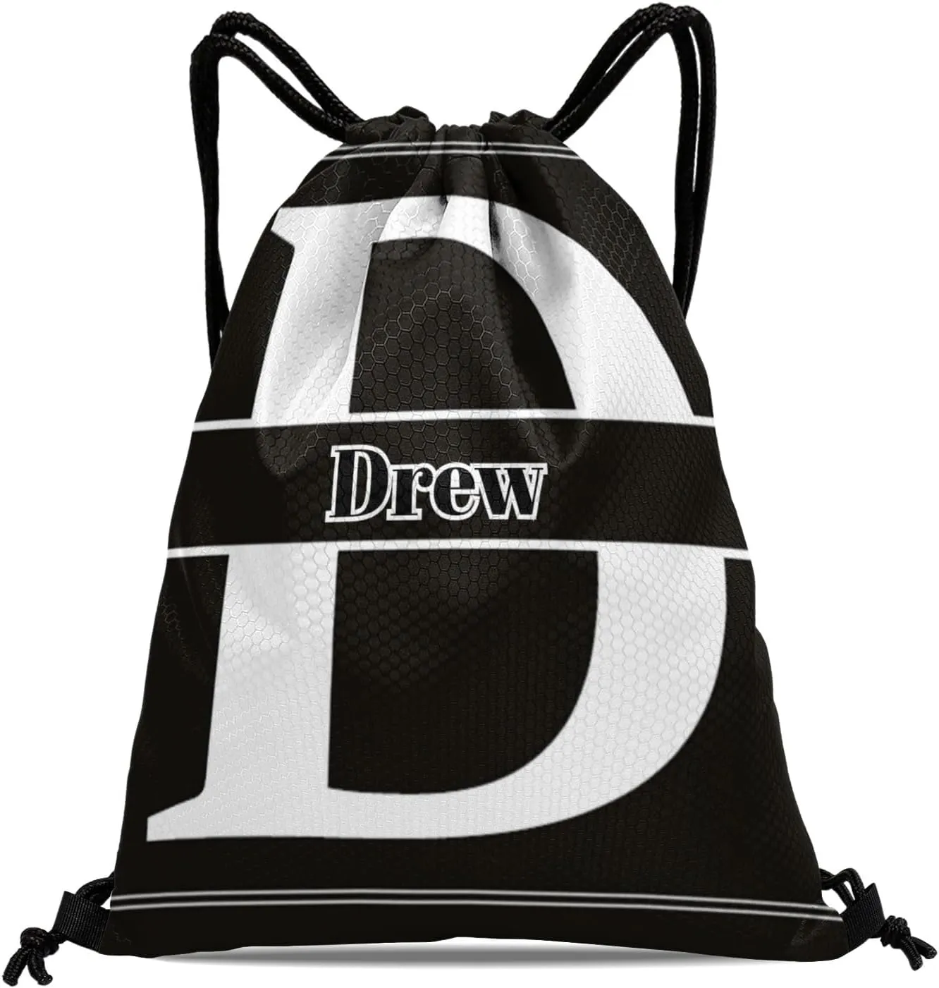 Letter D Drawstring Sackpack Gym Yoga Sport Backpack Bag Waterproof Storage Bags for Women Men