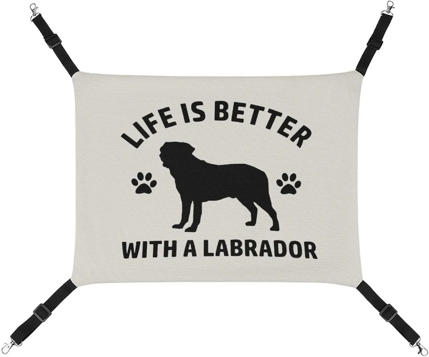 Life is Better with A Labrador Cat Hanging Hammock Soft Breathable Pet Cage Dog Hammock with Adjustable Straps and Metal Hooks, style, 202403255