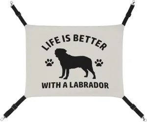 Life is Better with A Labrador Cat Hanging Hammock Soft Breathable Pet Cage Dog Hammock with Adjustable Straps and Metal Hooks, style, 202403255