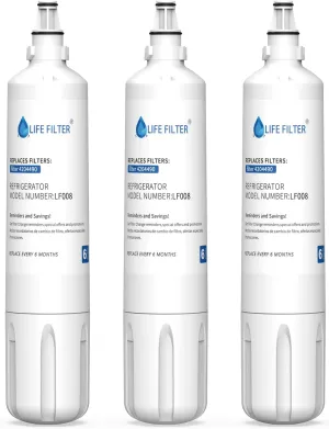Lifefilter Water Filter Replacement for Sub-Zero 4204490, 4290510, 9030868 Refrigerator Water Filter, 3 Pack