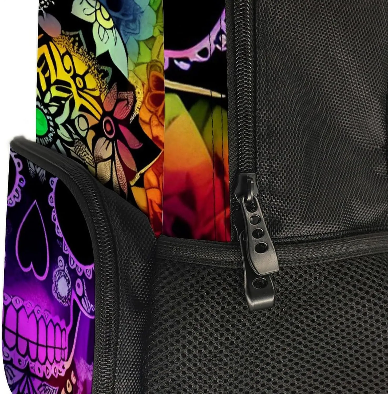 Lightweight Backpack for Gym Travel Bicycle - Big Capacity Multipurpose Anti-Theft Carry On Bag, Indain Mandala Sugar Skull Art Travel Hiking Bag & Day Pack