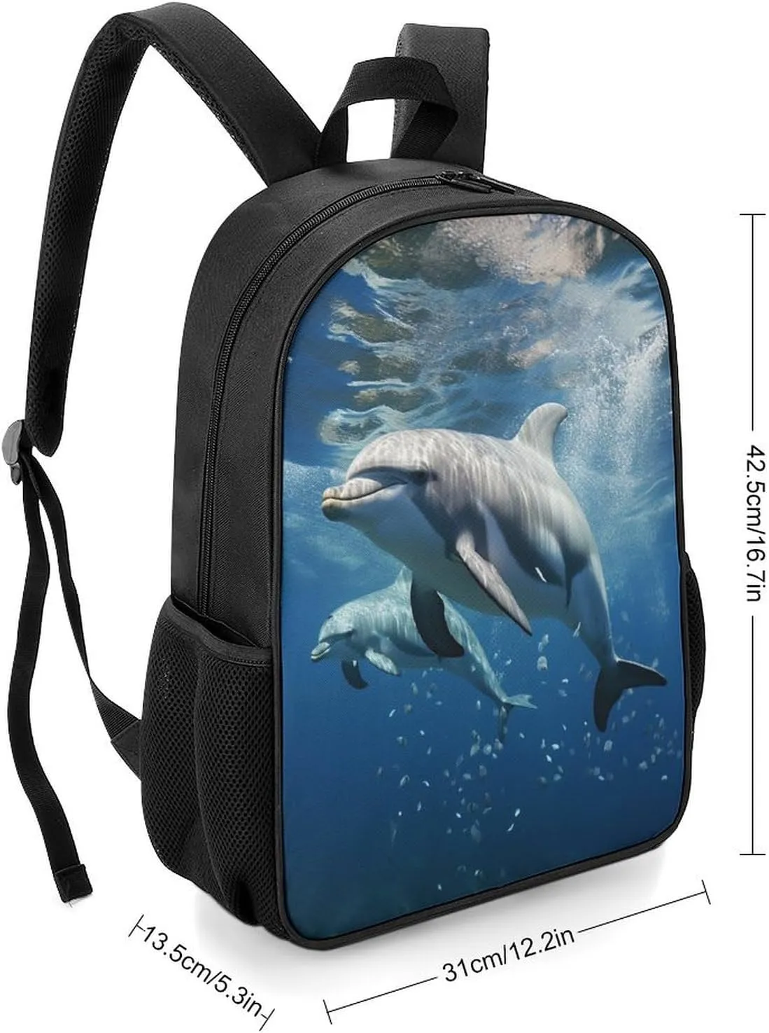 Lightweight Backpacks Cute Travel Bag Durable Cute Dolphins Printing Small Travel Backpack For Women & Men