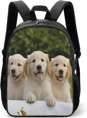 Lightweight Backpacks Cute Travel Bag Durable Golden Retriever Puppies Printing Small Travel Backpack For Women & Men