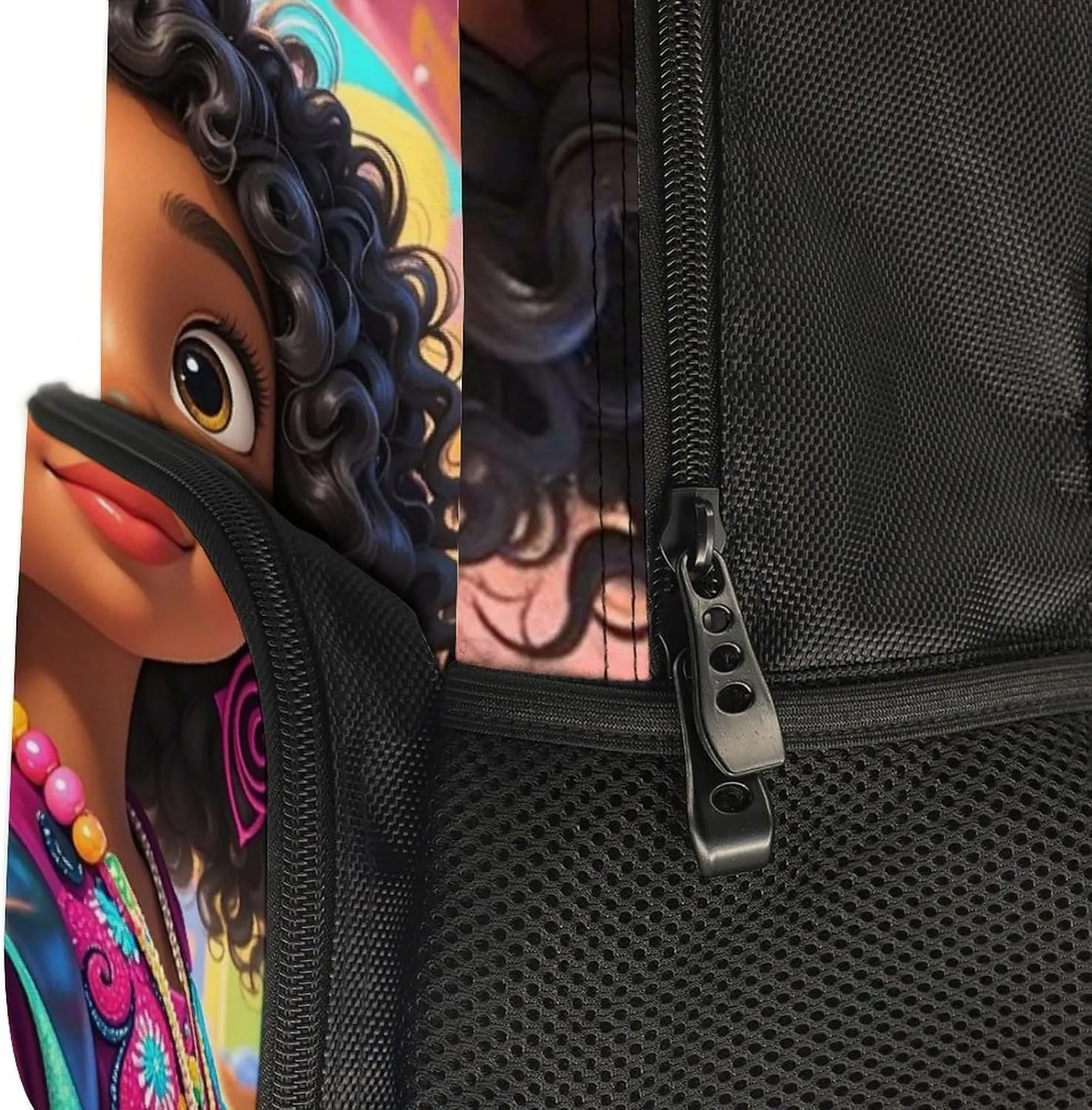 Lightweight Daypack for Camping Business Walking Cycling - Large Capacity Anti-Theft Multipurpose Bookbag, Chic Cartoon Black Woman African American Woman Art Gym Outdoor Hiking Backpack