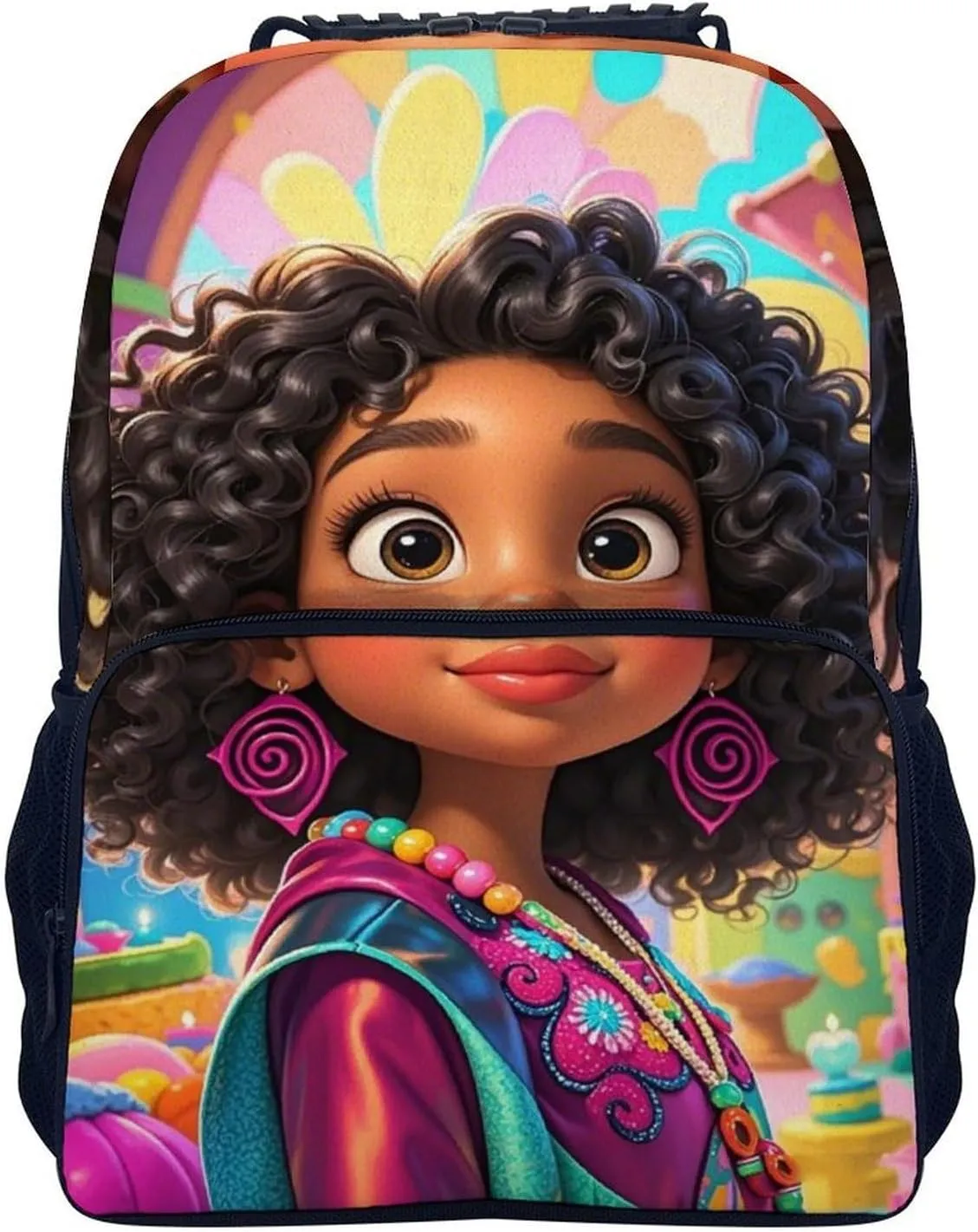 Lightweight Daypack for Camping Business Walking Cycling - Large Capacity Anti-Theft Multipurpose Bookbag, Chic Cartoon Black Woman African American Woman Art Gym Outdoor Hiking Backpack