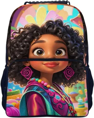 Lightweight Daypack for Camping Business Walking Cycling - Large Capacity Anti-Theft Multipurpose Bookbag, Chic Cartoon Black Woman African American Woman Art Gym Outdoor Hiking Backpack