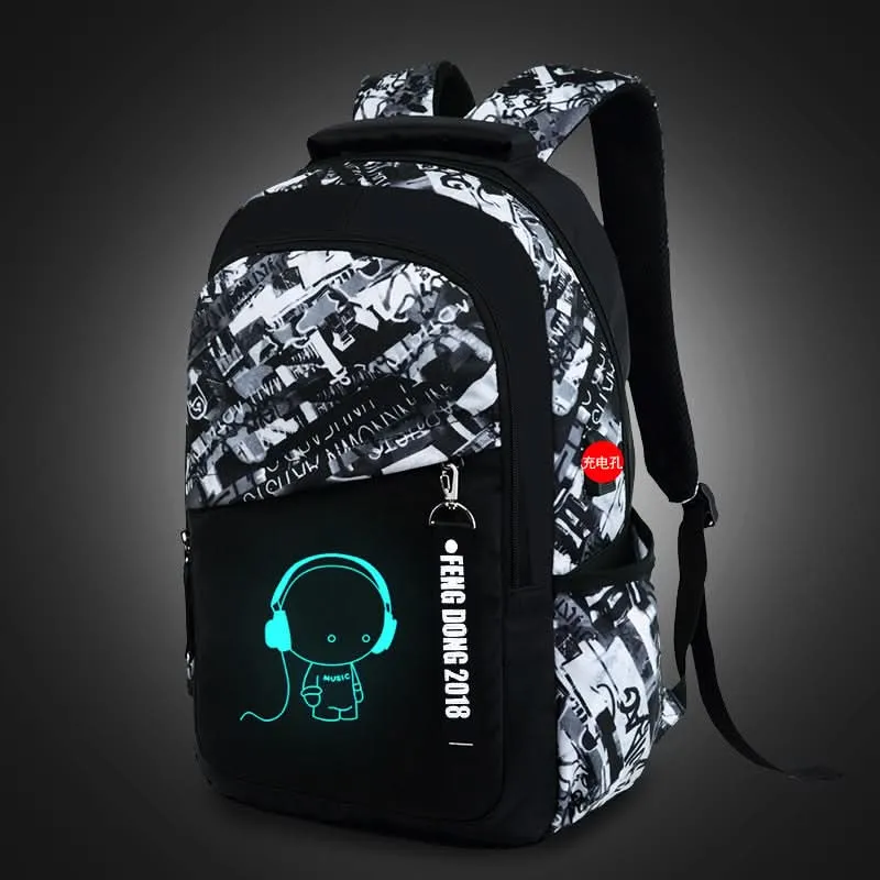 Lightweight Graffiti Musician School Backpack – 16" Laptop Bag