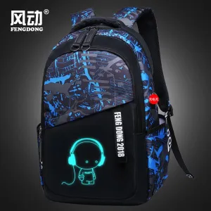 Lightweight Graffiti Musician School Backpack – 16" Laptop Bag