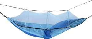Lightweight Portable Hammock with Net Tear Breathable Design Boat Shaped Structure for Camping Picnic (Royal Blue with Light Blue (Light Blue Net))