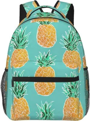 Lightweight Rucksack for Sports Travel Running - Big Capacity Multipurpose Anti-Theft Bookbag, Hawaiian Tropical Pineapple Art Travel and Sport Backpack Rucksack
