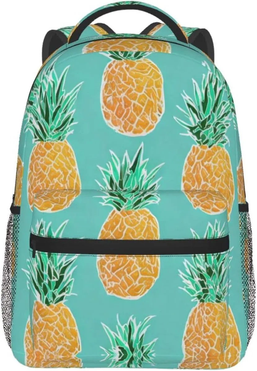 Lightweight Rucksack for Sports Travel Running - Big Capacity Multipurpose Anti-Theft Bookbag, Hawaiian Tropical Pineapple Art Travel and Sport Backpack Rucksack