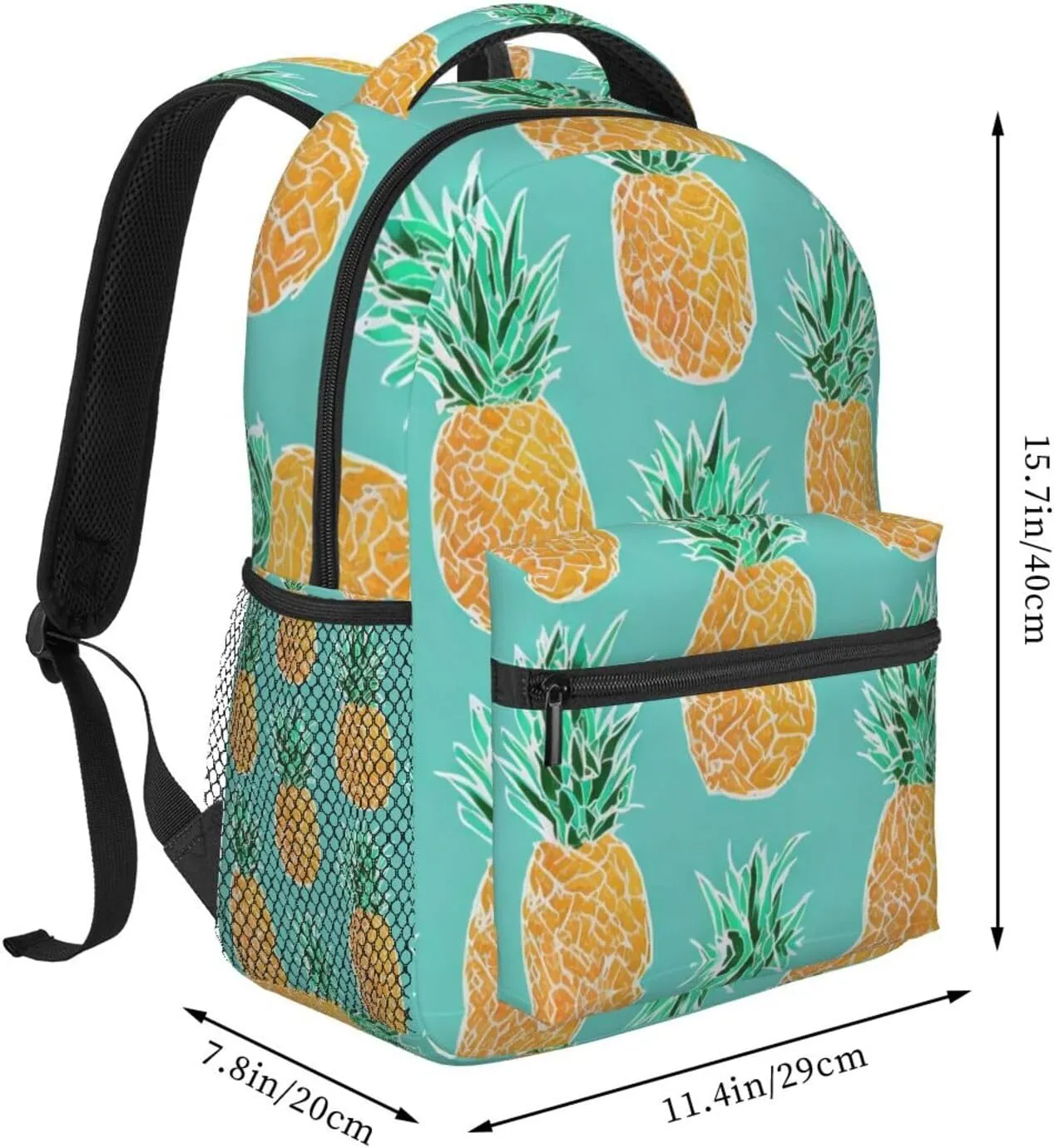 Lightweight Rucksack for Sports Travel Running - Big Capacity Multipurpose Anti-Theft Bookbag, Hawaiian Tropical Pineapple Art Travel and Sport Backpack Rucksack