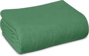 Linteum Textile Supply 100% Cotton Hospital Patient Bath Blanket, Bed Bath Sheet, Twin Blanket Lightweight Sheet Blankets 70x90 in, 1.75 lb. Hunter Green