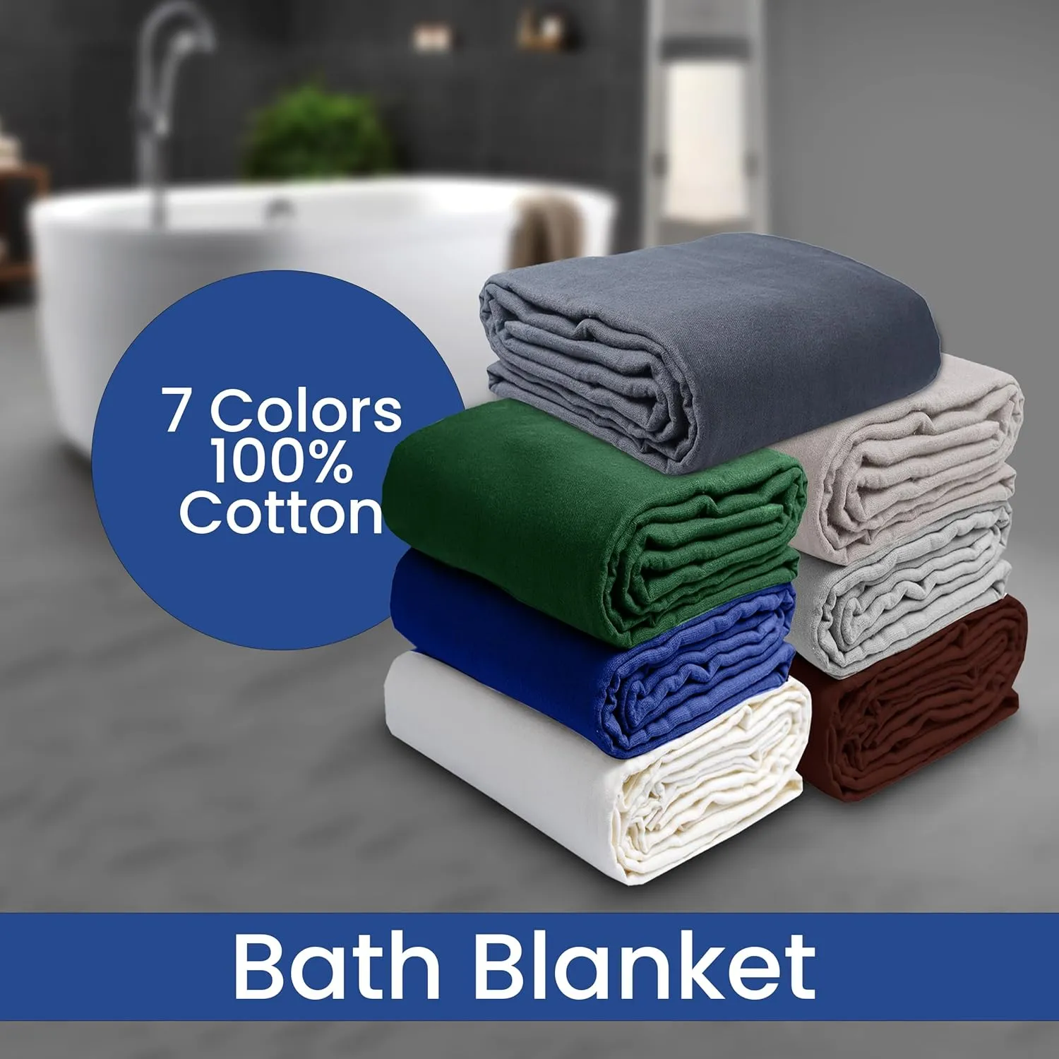 Linteum Textile Supply 100% Cotton Hospital Patient Bath Blanket, Bed Bath Sheet, Twin Blanket Lightweight Sheet Blankets 70x90 in, 1.75 lb. Hunter Green