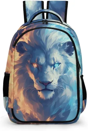 Lion Backpack Lion Scar King School Backpack, Ice and Fire Lightning Lion Backpack, Kids Lion Backpack for Boys Girls, Children Travel Laptop Backpack, 16.5 Inch