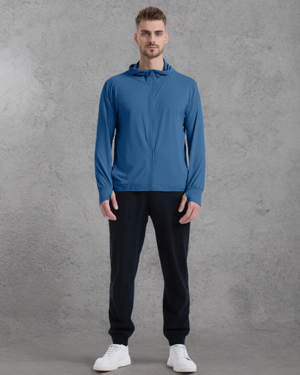 Locachy Men's UPF 50  Sun Protection Outdoor Lightweight Full Zip Hoodie Jacket Long Sleeve Fishing Hiking Performance Shirt