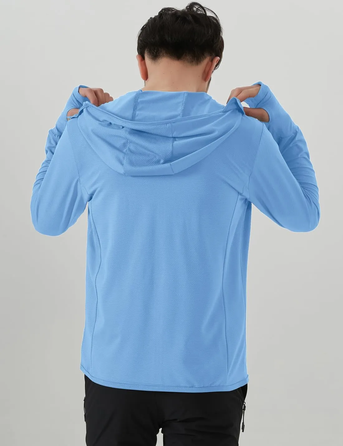 Locachy Men's UPF 50  Sun Protection Outdoor Lightweight Full Zip Hoodie Jacket Long Sleeve Fishing Hiking Performance Shirt