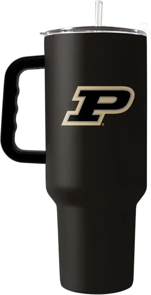 Logo Brands NCAA 40 oz Tumbler with Handle -Stainless Steel Insulated Travel Tumbler with Straw Lid – Powder Coated, Leak-Resistant, Keeps Drinks Hot/Cold – Perfect for Tailgating, or Everyday Use