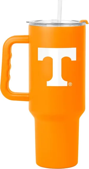 Logo Brands NCAA 40 oz Tumbler with Handle -Stainless Steel Insulated Travel Tumbler with Straw Lid – Powder Coated, Leak-Resistant, Keeps Drinks Hot/Cold – Perfect for Tailgating, or Everyday Use