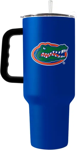 Logo Brands NCAA Florida Gators 40oz Flipside Powder Coat Tumbler - Double-Wall Insulated, Reusable Straw, Rugged Handle