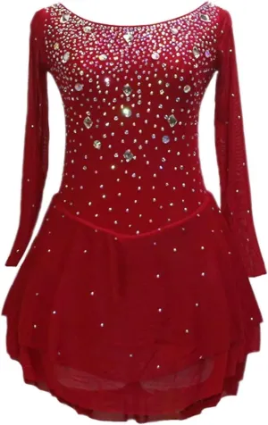 Long Sleeve Figure Skating Dress for Girls Elasticity Breathable Ice Skating Dress Girls' Dance Dresses