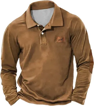 Long Sleeve Polo Shirts for Men Casual Button Down Golf T Shirt Fashion Classic Solid Buisness Work Pullover Tops
