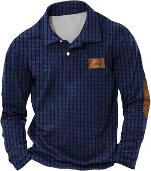 Long Sleeve Polo Shirts for Men Casual Button Down Golf T Shirt Fashion Classic Solid Buisness Work Pullover Tops