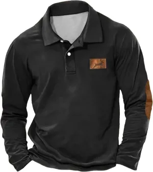 Long Sleeve Polo Shirts for Men Casual Button Down Golf T Shirt Fashion Classic Solid Buisness Work Pullover Tops