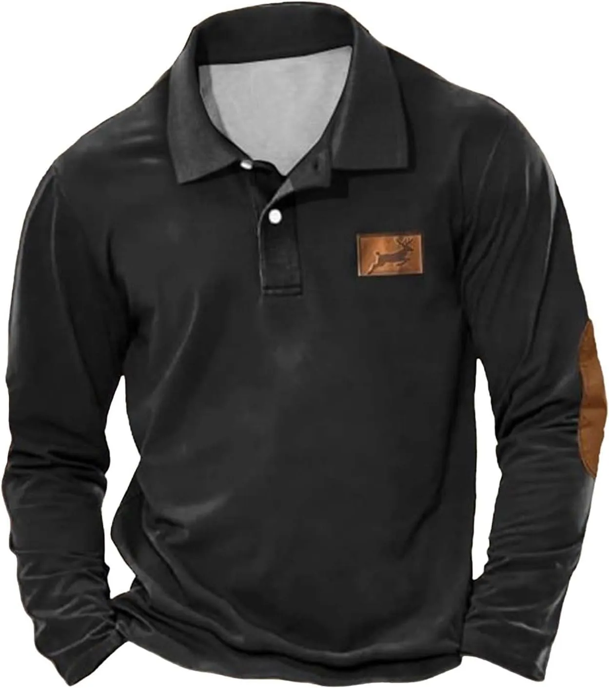 Long Sleeve Polo Shirts for Men Casual Button Down Golf T Shirt Fashion Classic Solid Buisness Work Pullover Tops