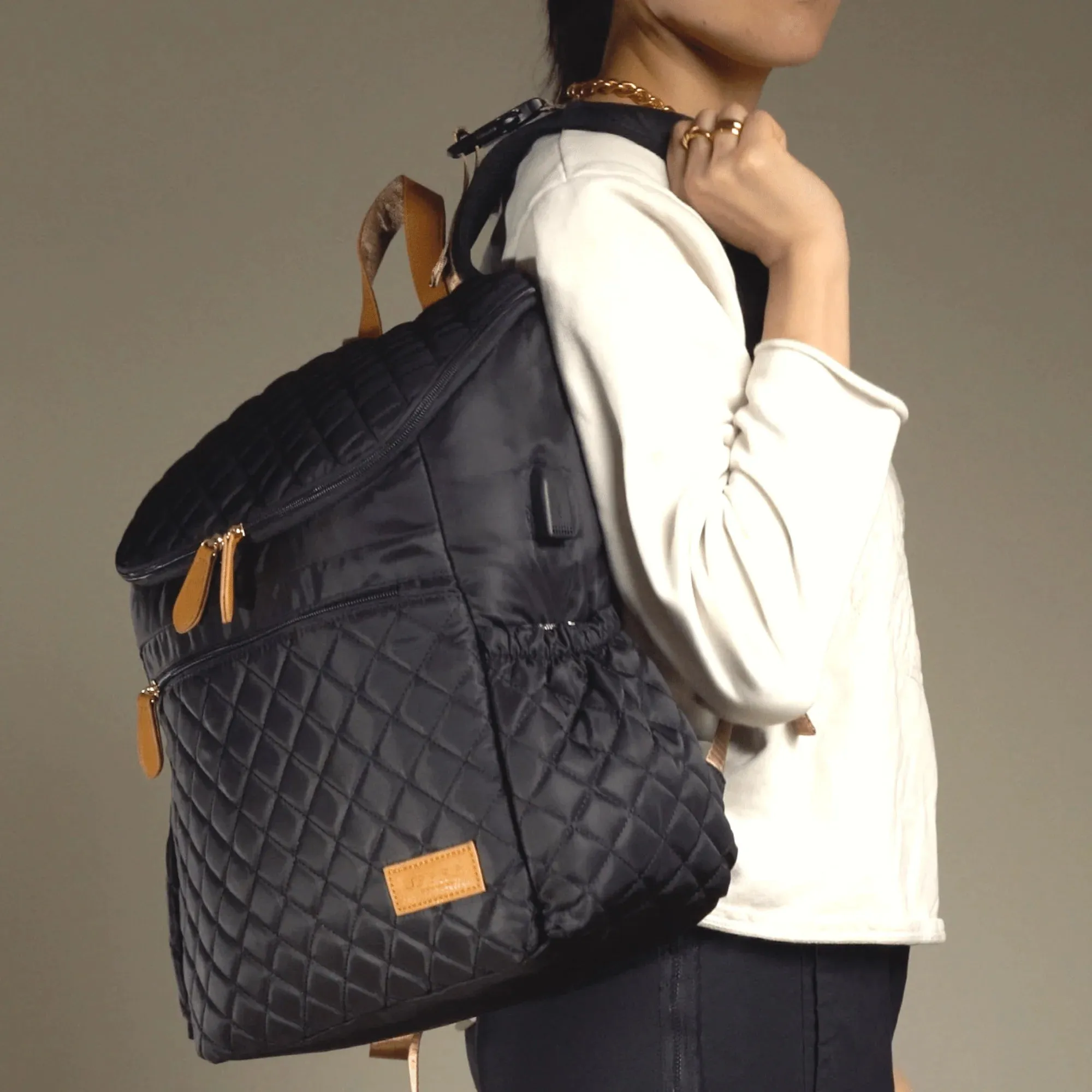 Luce Quilted Comfy and Lightweight Diaper Backpack
