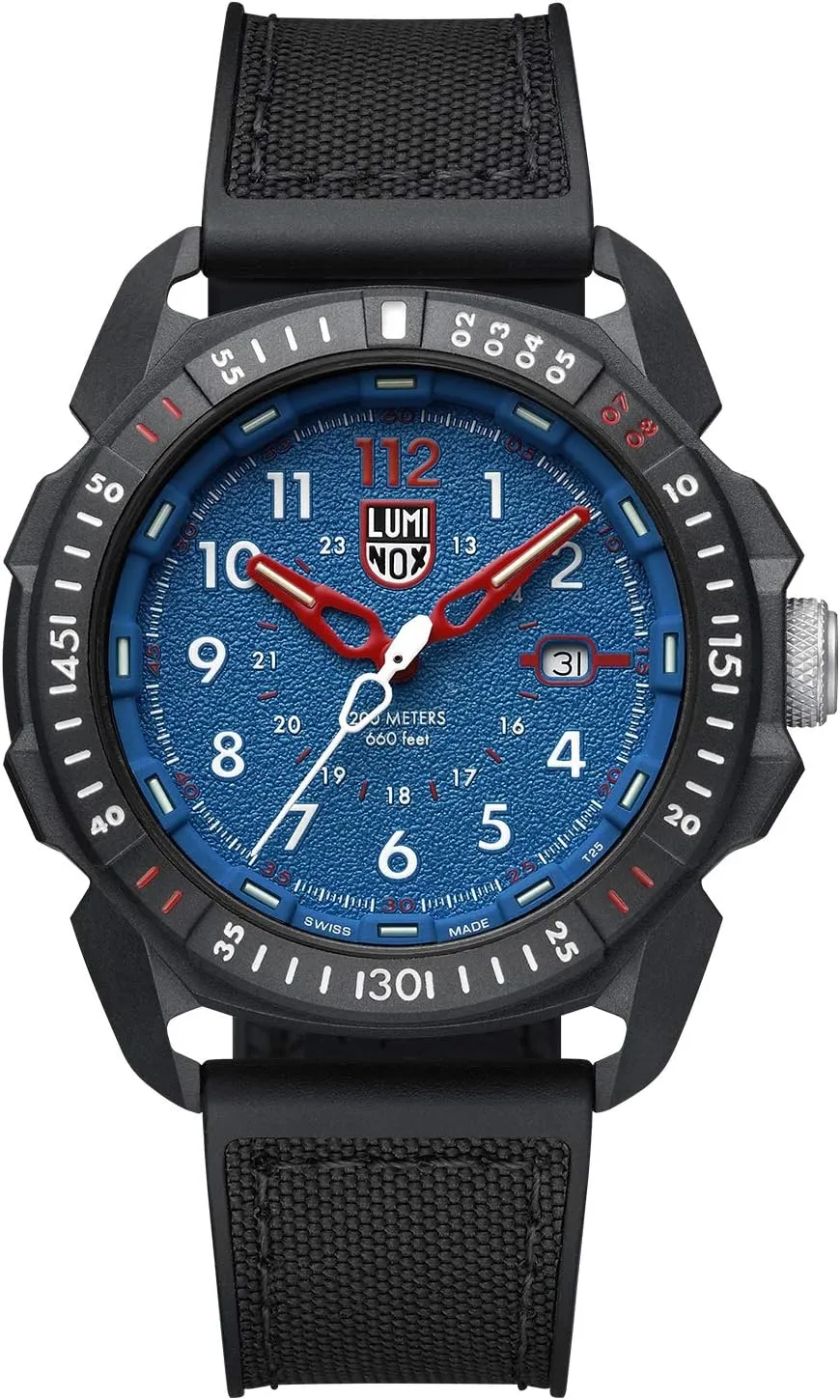 Luminox - ICE-SAR Arctic XL.1003 - Mens Watch 46mm - Military Watch in Black/Blue Fixed Bezel Date Function - 200m Water Resistant - Sapphire Glass - Mens Watches - Made in Switzerland