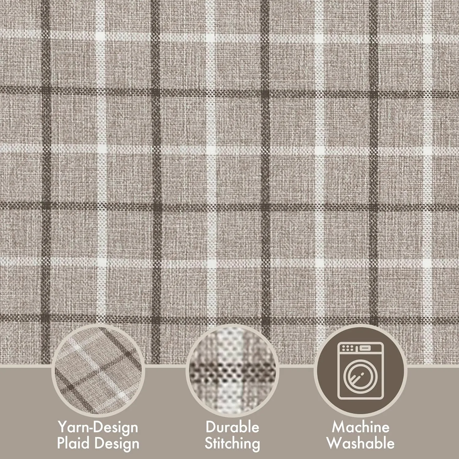Madison Park Anaheim Cabin Plaid Curtain Window, Thermal Insulated Fleece Lining, Living Room Decor Room Darkening Drape for Bedroom, 1-Single Panel Pack, 50" x 84", Rod Pocket, Brown