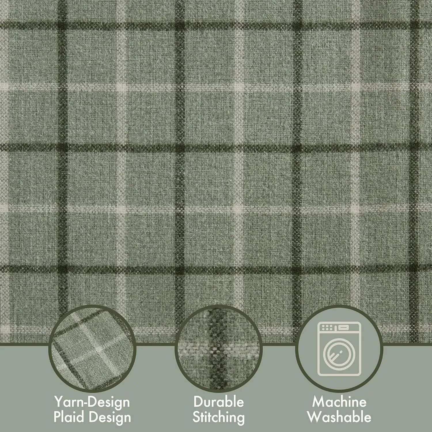 Madison Park Anaheim Cabin Plaid Curtain Window, Thermal Insulated Fleece Lining, Living Room Decor Room Darkening Drape for Bedroom, 1-Single Panel Pack, 50" x 84" Rod Pocket, Green