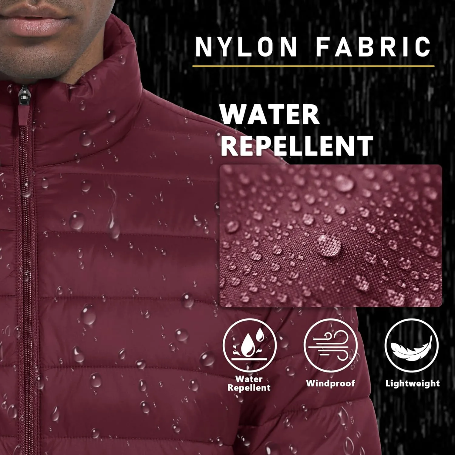 MAGCOMSEN Men's Puffer Jacket Lightweight Warm Winter Coats Water Repellent Windproof Insulated Jacket