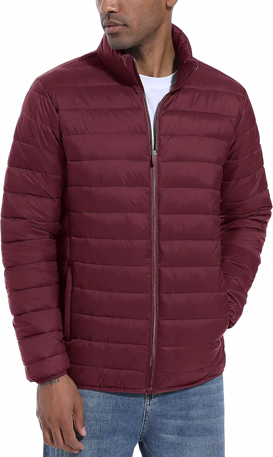 MAGCOMSEN Men's Puffer Jacket Lightweight Warm Winter Coats Water Repellent Windproof Insulated Jacket