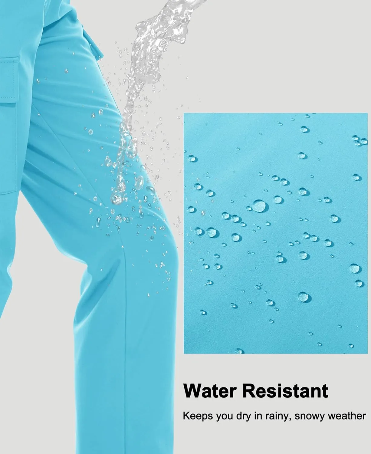 MAGCOMSEN Women's Fleece Lined Winter Hiking Waterproof Insulated Outdoor Snow Ski Softshell Pants for Cold Weather