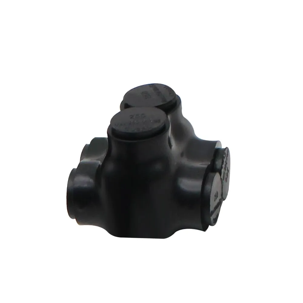 MAKERELE 1-Pack 250-6AWG Insulated Connectors, 6 Gauge Wire Connectors, 2 Port Insulated Inline Splice Connector with Dual Sided Entry, Pre-Filled Oxide Inhibitor,Safety and Durability (6AWG-250kcmil)