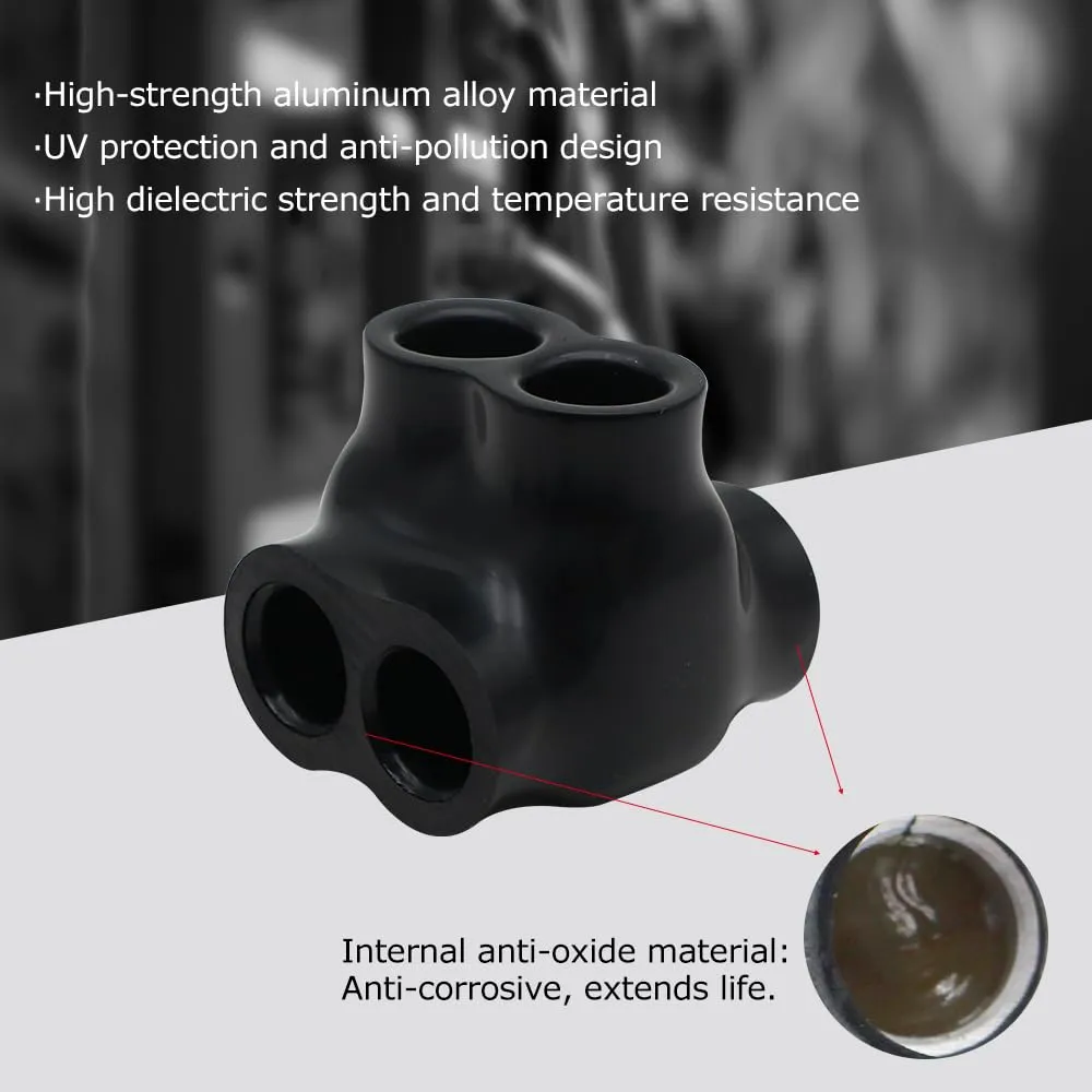 MAKERELE 1-Pack 250-6AWG Insulated Connectors, 6 Gauge Wire Connectors, 2 Port Insulated Inline Splice Connector with Dual Sided Entry, Pre-Filled Oxide Inhibitor,Safety and Durability (6AWG-250kcmil)
