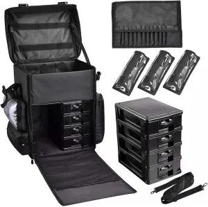 Makeup Trolley Case Waterproof Cosmetic Organizer for Salon Cosmetologist