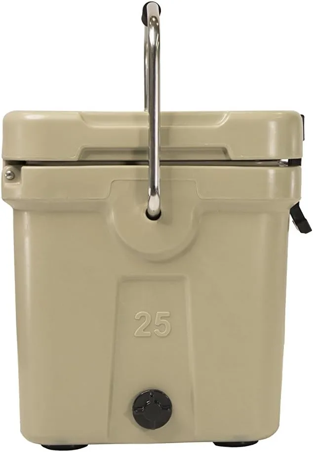 Mammoth Coolers Cruiser Series, Insulated Hard Ice Chest with Durable Double-Walled Rotomolded Construction, Great for On-The-Go Recreational Activities (Cruiser 25, Tan)
